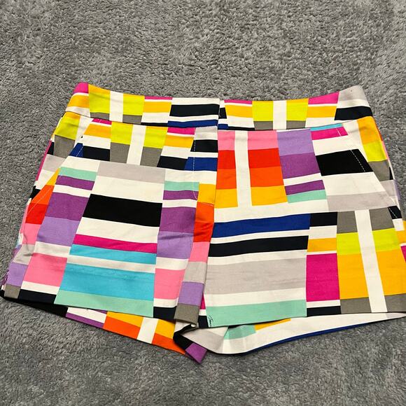 TRINA TURK Corbin Shorts Womens 6 Geometric Geo Colorful Pink Black - Picture 1 of 7